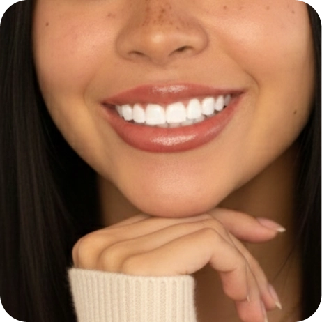 Detail of a bright natural smile