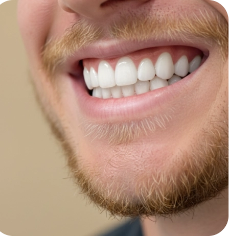 Detail view of a natural smile